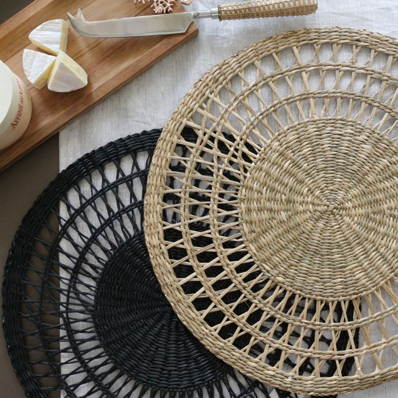 ラウンドプレースマット ブラック