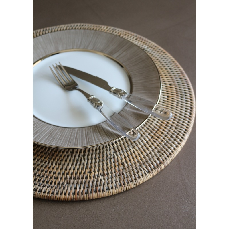 ラタンセットドゥターブル グレイッシュトーン