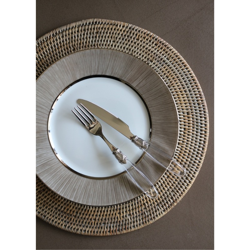 ラタンセットドゥターブル グレイッシュトーン