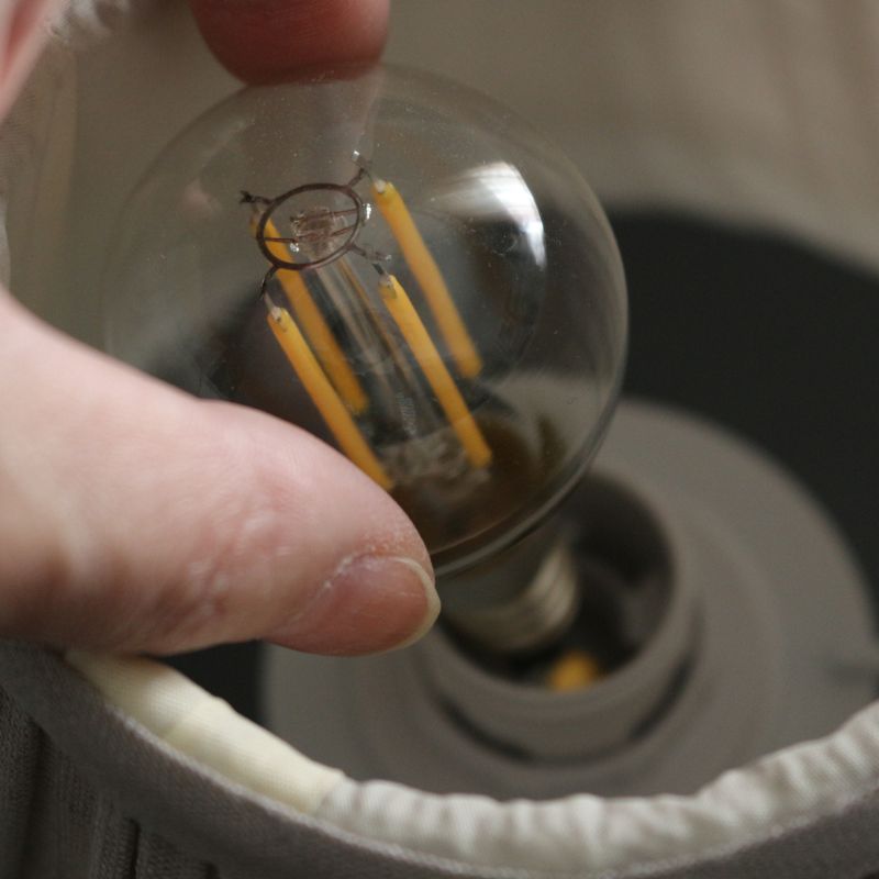 ポータブルLEDランプバンブーシルバー＆シェード