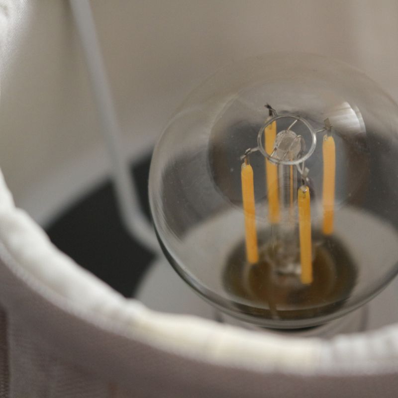 ポータブルLEDランプバンブーシルバー＆シェード