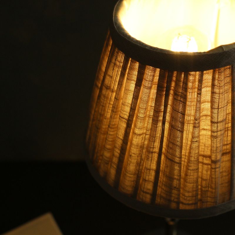 ポータブルLEDランプバンブーシルバー＆シェード