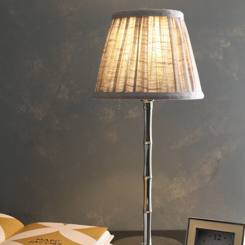 ポータブルLEDランプバンブーシルバー＆シェード