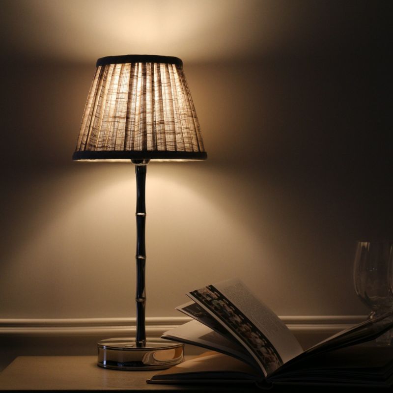 ポータブルLEDランプバンブーシルバー＆シェード