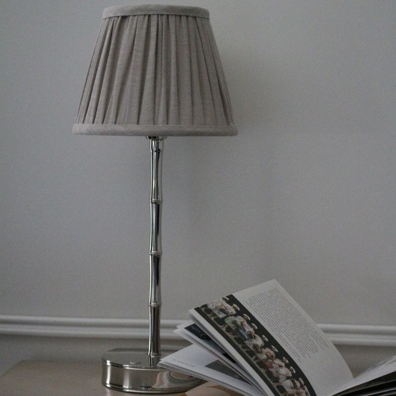 ポータブルLEDランプバンブーシルバー＆シェード