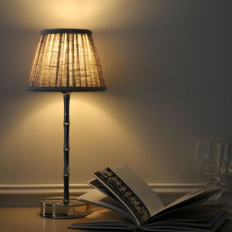 ポータブルLEDランプバンブーシルバー＆シェード