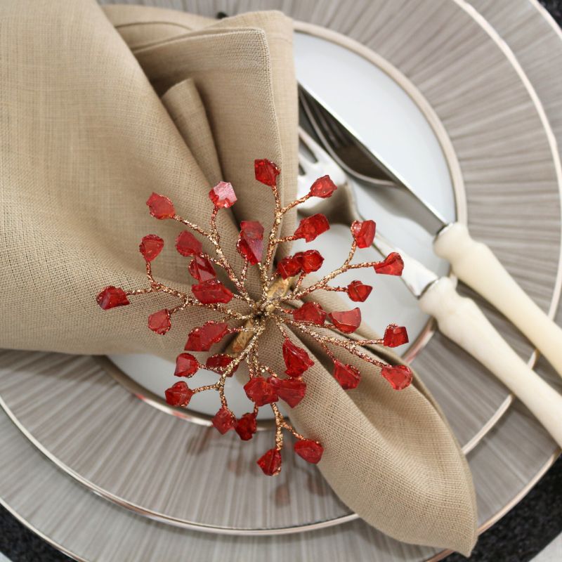 ナプキンリング レッドカラービーズ