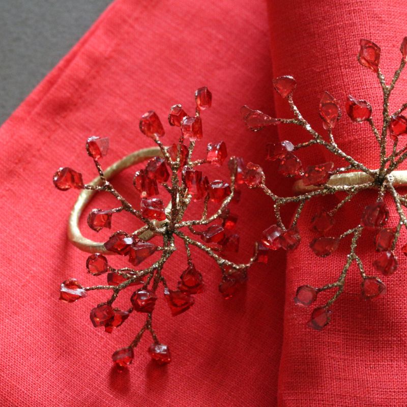 ナプキンリング レッドカラービーズ