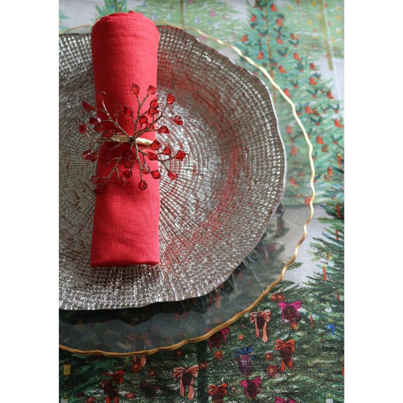 ナプキンリング レッドカラービーズ