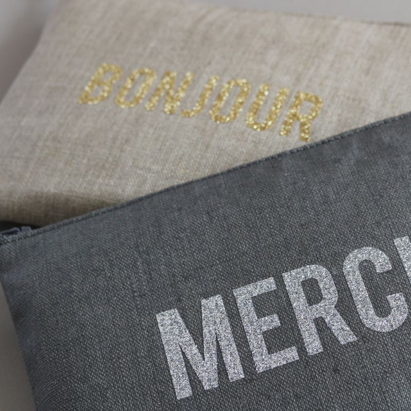 ポーチ メルシー リネン【グリ】