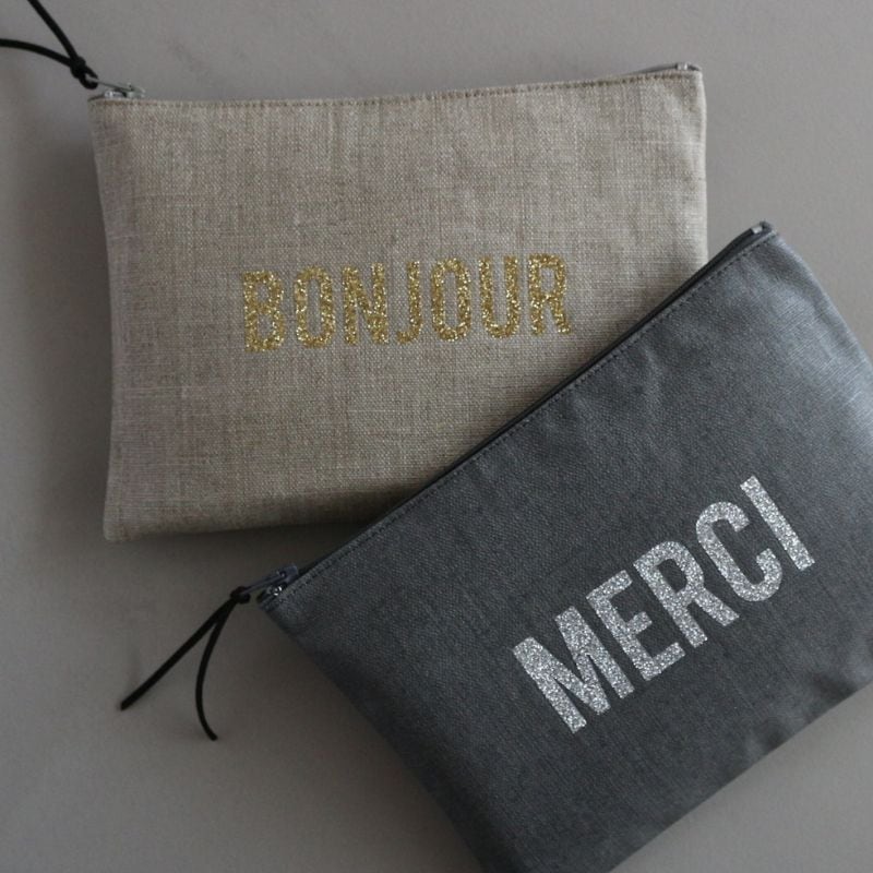 ポーチ メルシー リネン【グリ】