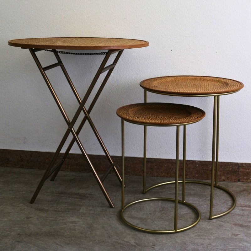 ネストテーブル ラタンキュイール