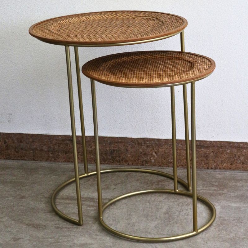 ネストテーブル ラタンキュイール