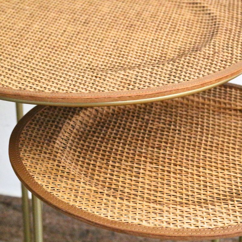 ネストテーブル ラタンキュイール