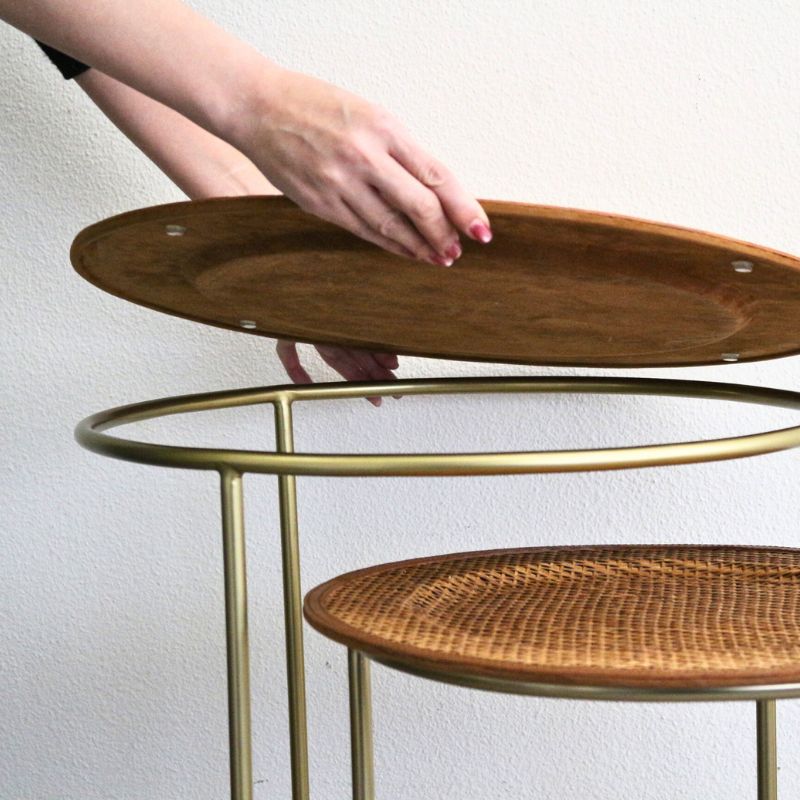 ネストテーブル ラタンキュイール