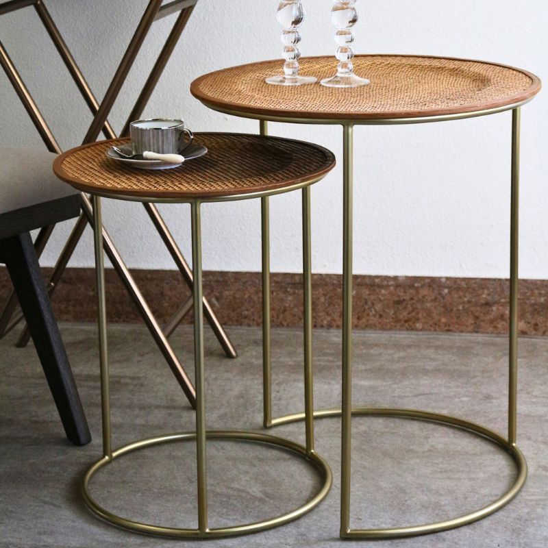 ネストテーブル ラタンキュイール