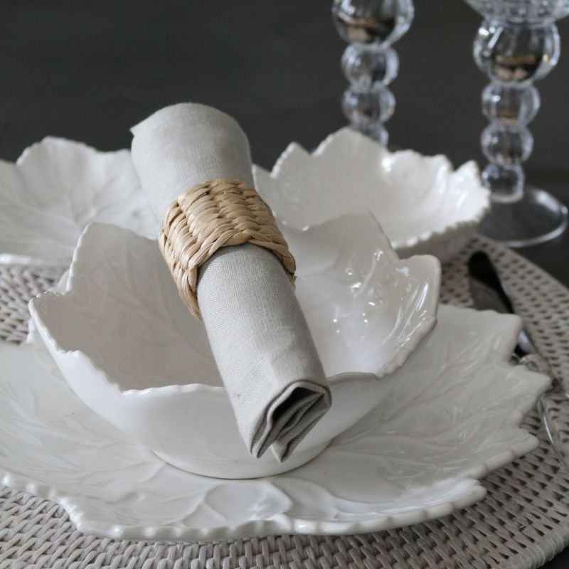 プチプレート フォイユヴィーニュPMφ14cm【ブラン】