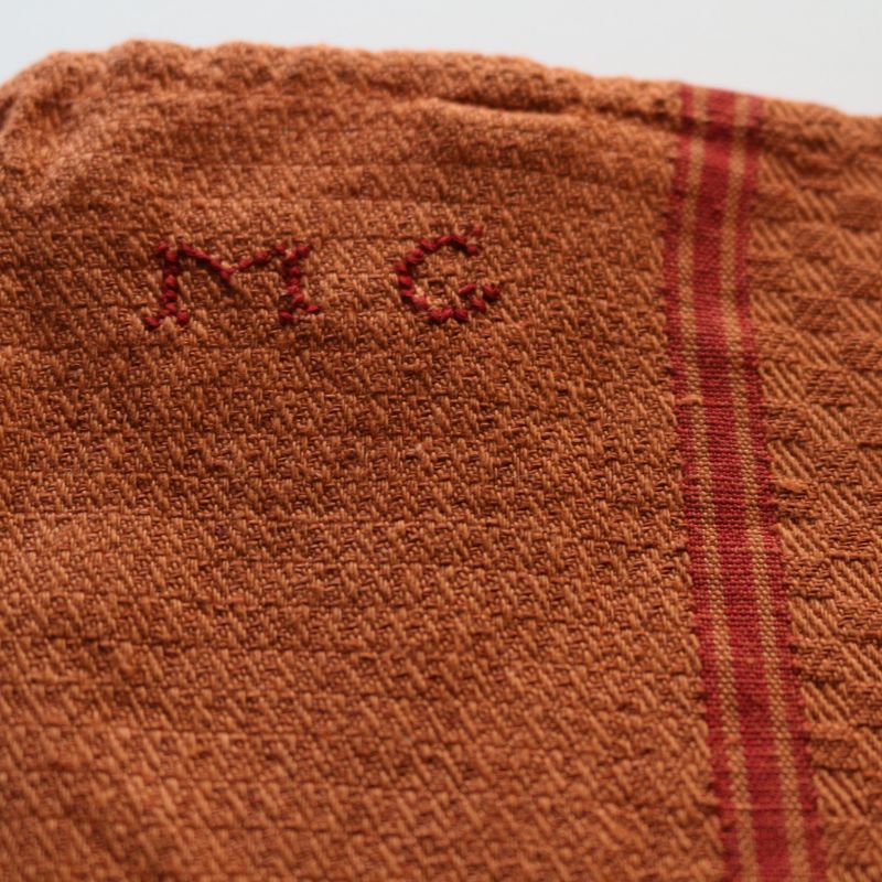 ヴィンテージキッチンクロス　オレンジ①