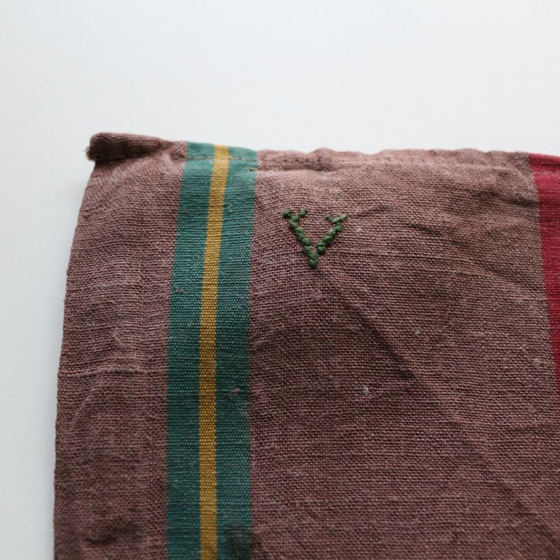 ヴィンテージキッチンクロス　ブラウン①