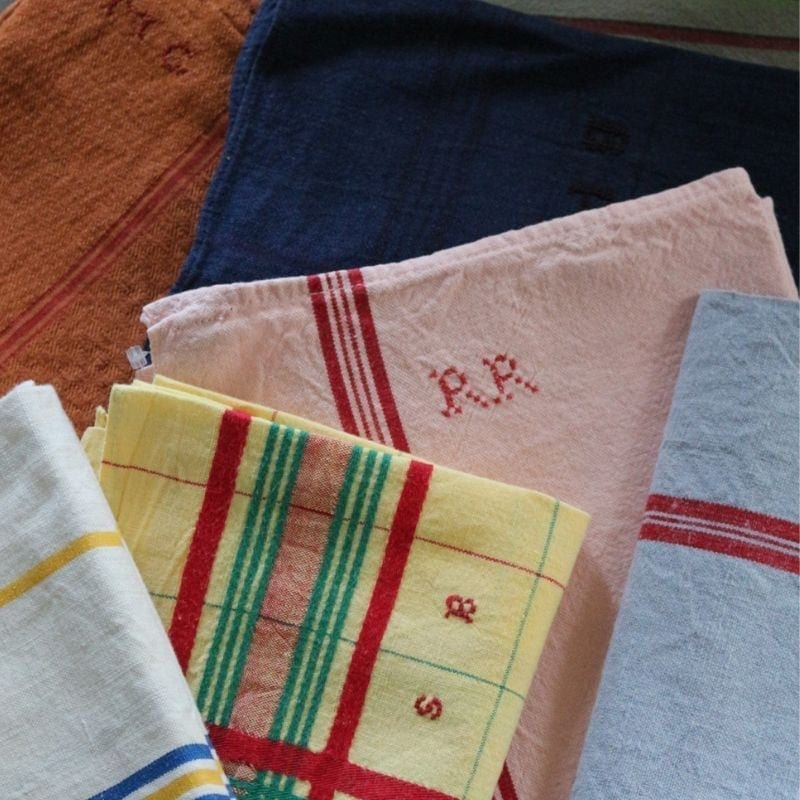 ヴィンテージキッチンクロス ブラウン②