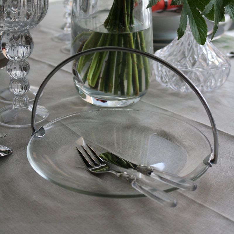 フルムーン プレートφ21cm バスケット/持手付