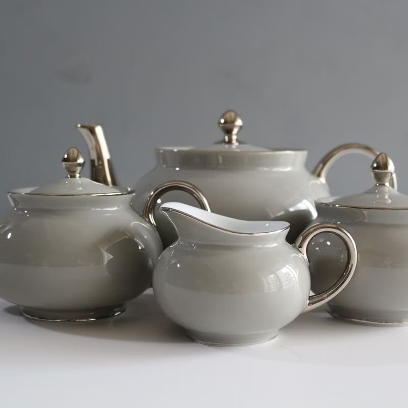 リモージュ ケーキプレート プラティンパールグレイ19.5