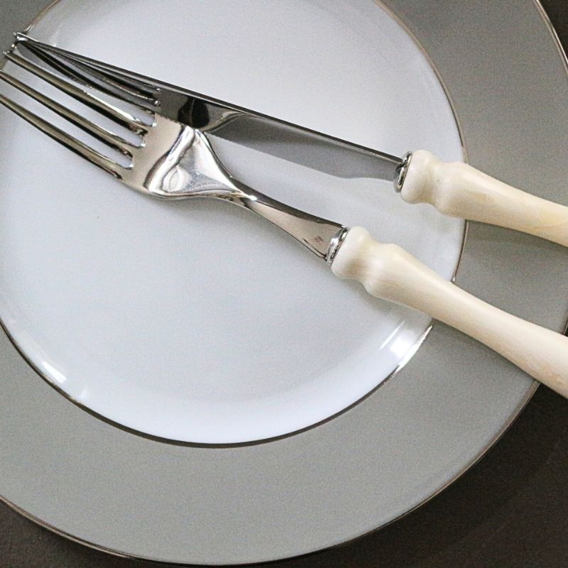 リモージュ ケーキプレート プラティンパールグレイ19.5