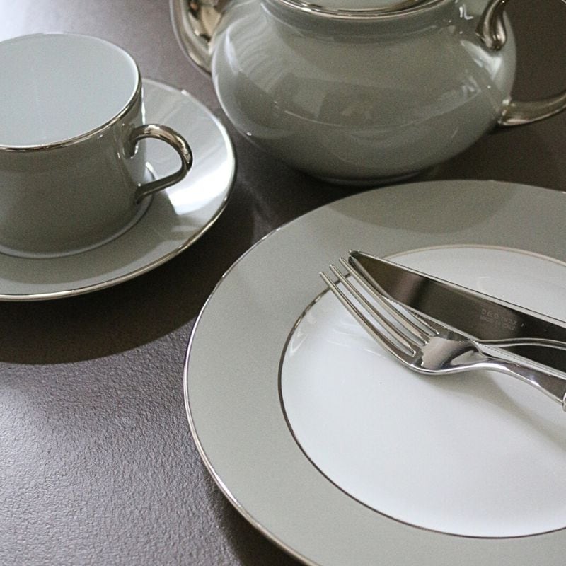 リモージュ ケーキプレート プラティンパールグレイ19.5