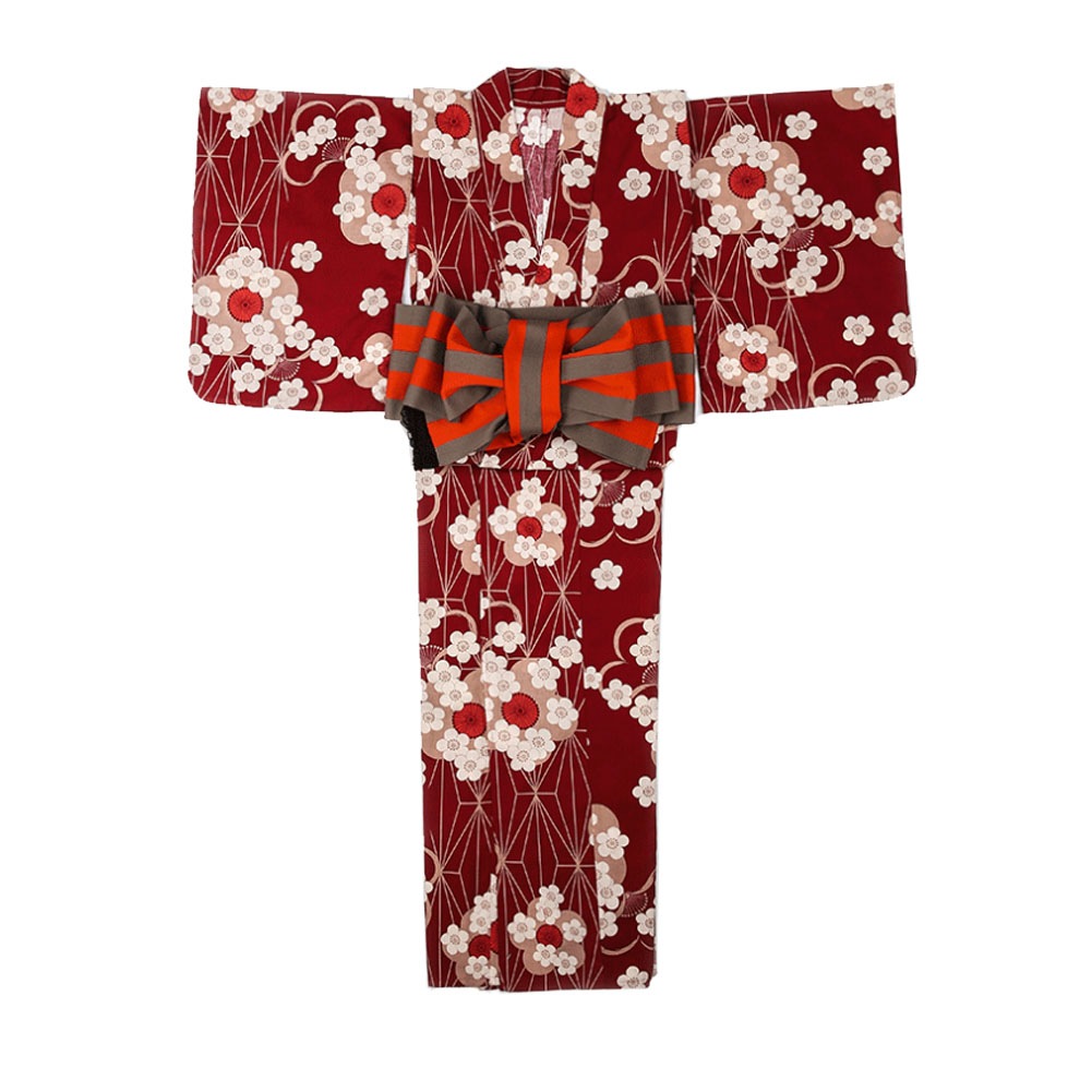 プチプラレディース 着物 仕立て上がり 花柄 9点セット 浴衣・結び帯