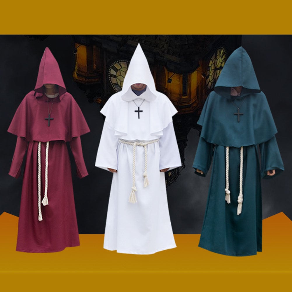 プチプラ神父服 牧師ウェアコスプレ ハロウイン プリースト 牧師衣装 修道士 コスプレ 十字架ネックレス付き ベルト付き通販