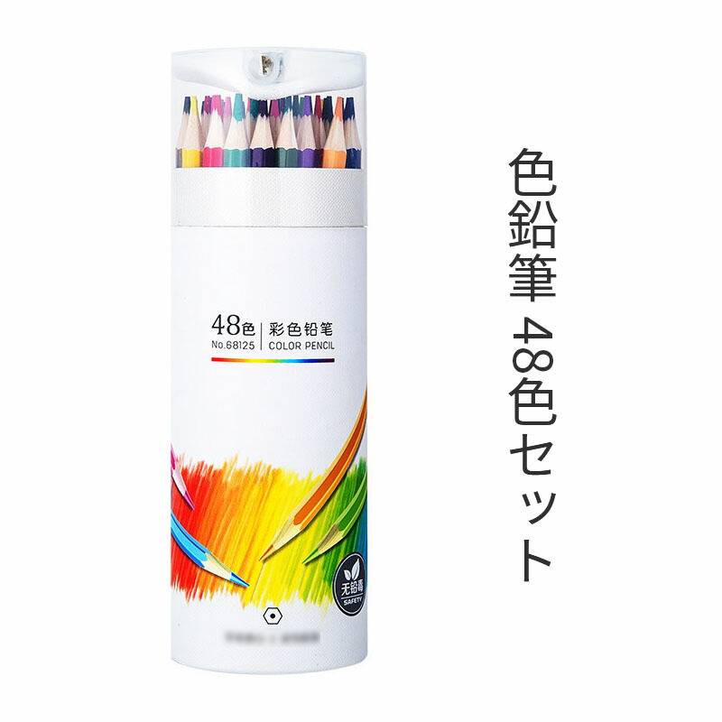 プチプラ【在庫処分】色鉛筆 48色セット 鉛筆 筆記具 文房具 文具 ぬり