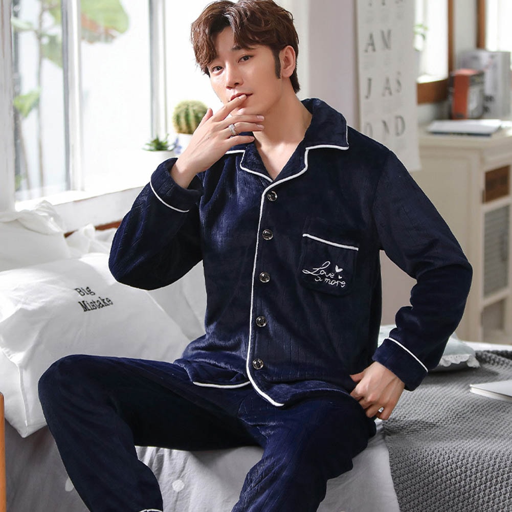 プチプラパジャマ メンズ 冬 上下セット 厚手 ルームウェア もこもこ セットアップ おしゃれ 寝巻き 暖 裏起毛 あったか 部屋着 シンプル 防寒 カジュアル 長袖 プレゼント通販