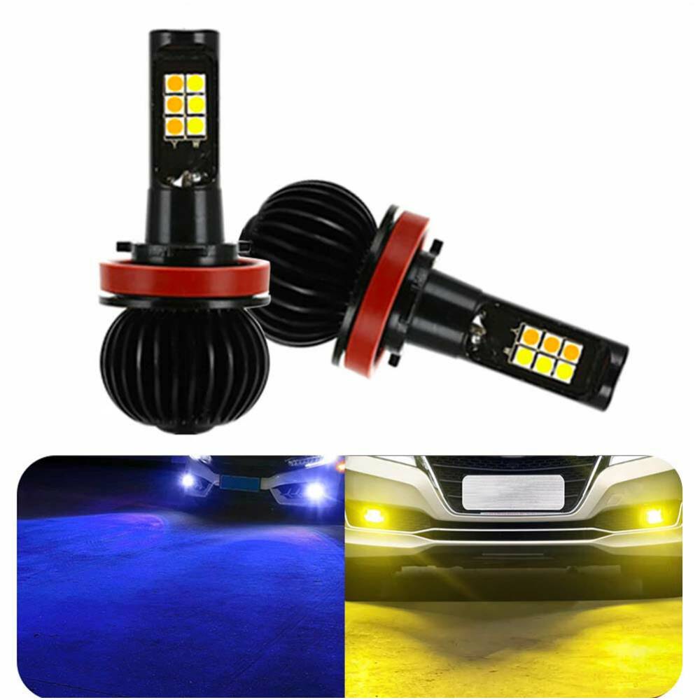 フォグランプ LED 2色切替 HB4 黄色/水色 レーザー光 hb4 led フォグ 2色切り替え 2本セット hb3 hb4 led