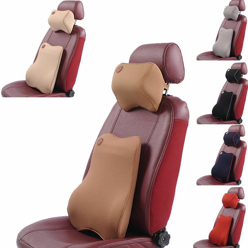 プチプラ車用クッションセット 【ネックピローと腰当て】 汎用 ネック 
