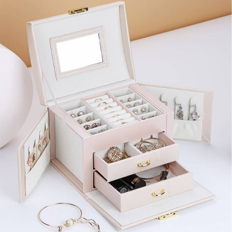 ジュエリーボックス 宝石箱 三段 時計 リングケース たっぷり収納！ アクセサリーケース ジュエリーボックス 3段 鍵付き おしゃれ 大容量