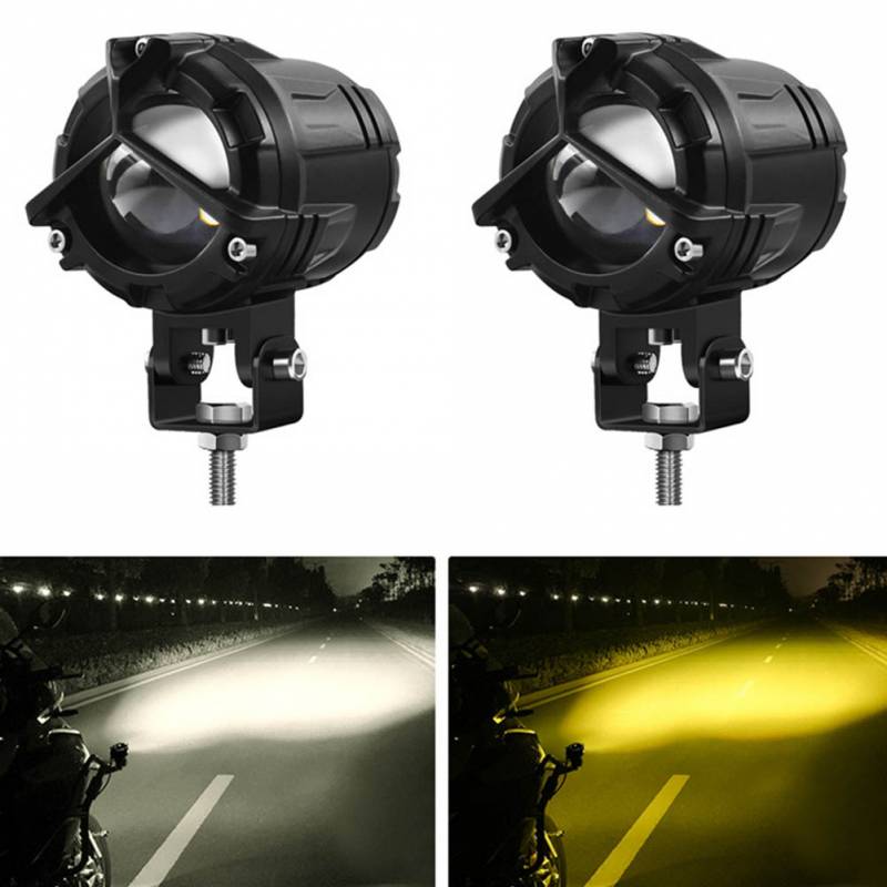 プチプラバイク フォグランプ イエロー ホワイト切替可能 作業灯 LED 90w LEDヘッドライト 投光器 12v24v兼用 防水