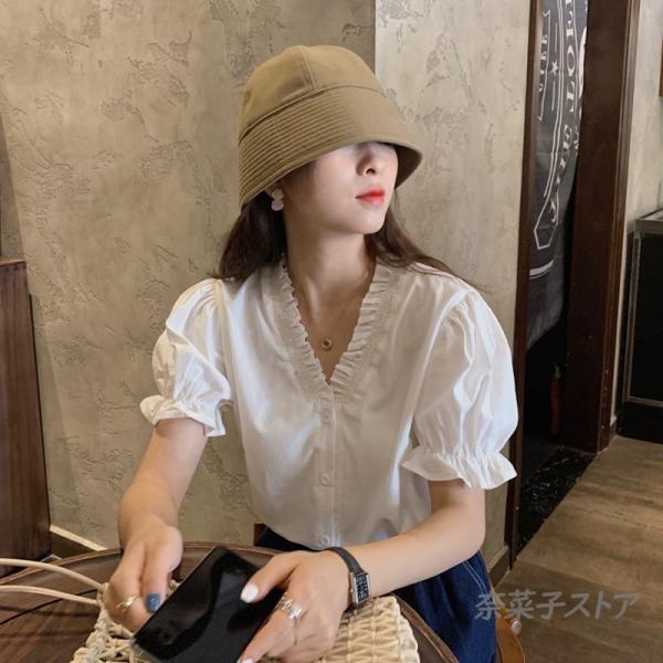 美品✨フォクシー 半袖ブラウス フレンチパフ シャツ パフスリーブ ホワイト プチプラ送料無料 パフスリーブ tシャツ トップス フレンチシック