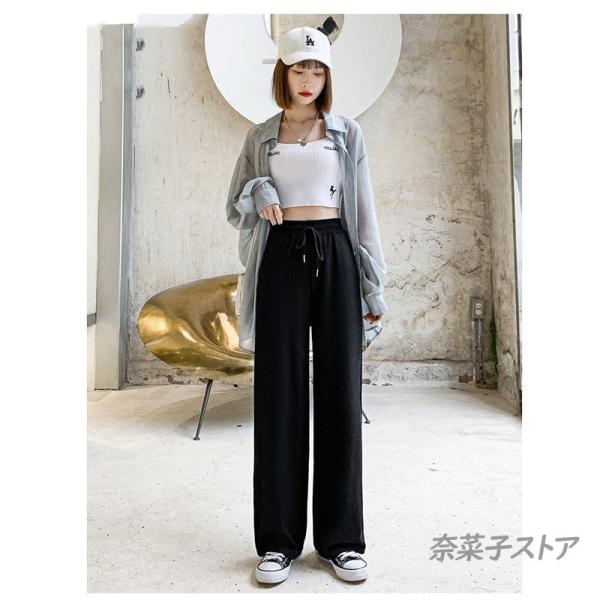 プチプラ送料無料ひんやりワイドパンツガウチョパンツ夏韓国ストレート