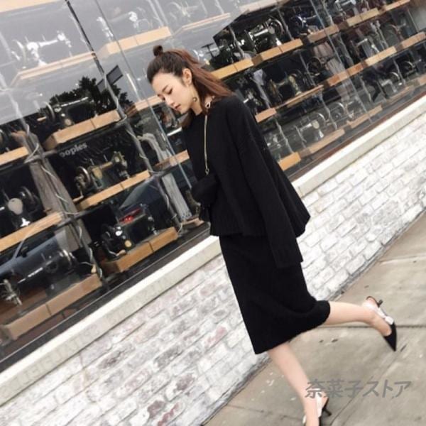 プチプラ上下セット セットアップ ニット セーター スカート