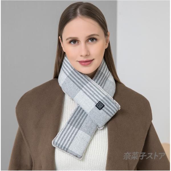 電熱マフラー ネックウォーマー サッと巻く温熱 ヒートマフラー 防寒 首 チェック柄 ウェアラブルヒーター 温かい ヒートスカーフ ヒーター付き  USB給電式 保温-プチプラファッション通販【MDK STORE】