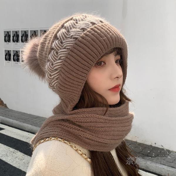 プチプラスヌード付き帽子 かわいい ニット帽 レディース 小顔