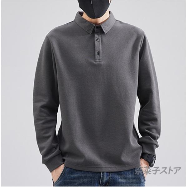 プチプラポロシャツ メンズ 長袖 Polo 裹起毛 ボア 一部即納