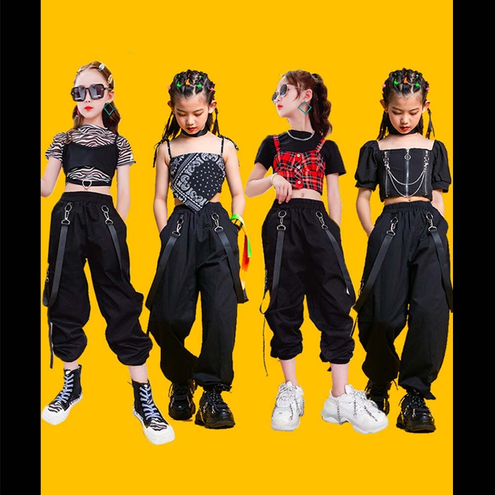 プチプラキッズダンス衣装 ヒップホップ 半袖 へそ出し ダンス衣装