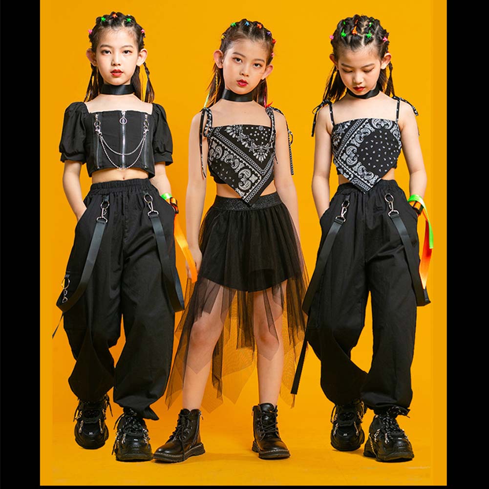 プチプラキッズダンス衣装 ヒップホップ 半袖 へそ出し ダンス衣装