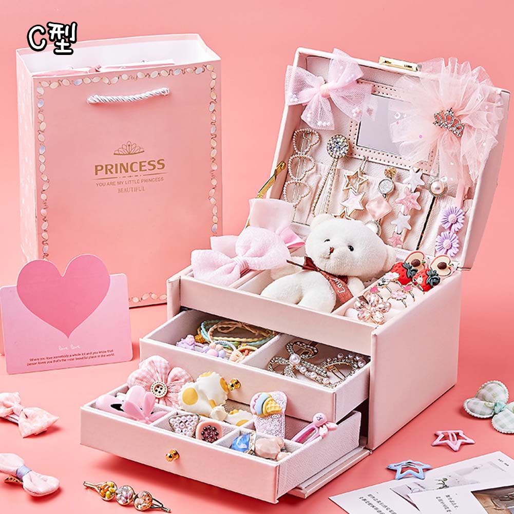 （Anne）整理品まとめ・アクセサリーセット ピンクのジュエリーBOX無し プチプラジュエリーボックス キッズ 宝石箱 バスケット 収納ボックス