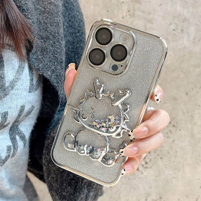 ギラギラ　iPhoneケース　オシャレ　スマホケース　iPhone16plus : iPhone xr 用 ケース ハート パール シルバー 韓国