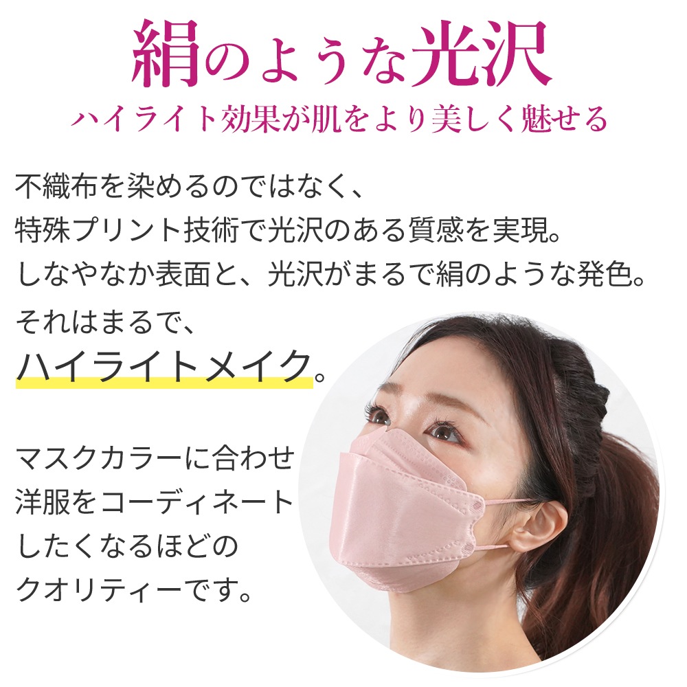 Make UP MASK 100枚 10色ランダム 国内発送 1000円ポッキリ 不織布 4層 立体 3Dマスク 血色マスク 柳葉型マスク ファッション 化粧 つかない マスク MCH-A147　花粉 花粉症 風邪 飛沫 ウイルス 小顔 肌にやさしい 訳あり