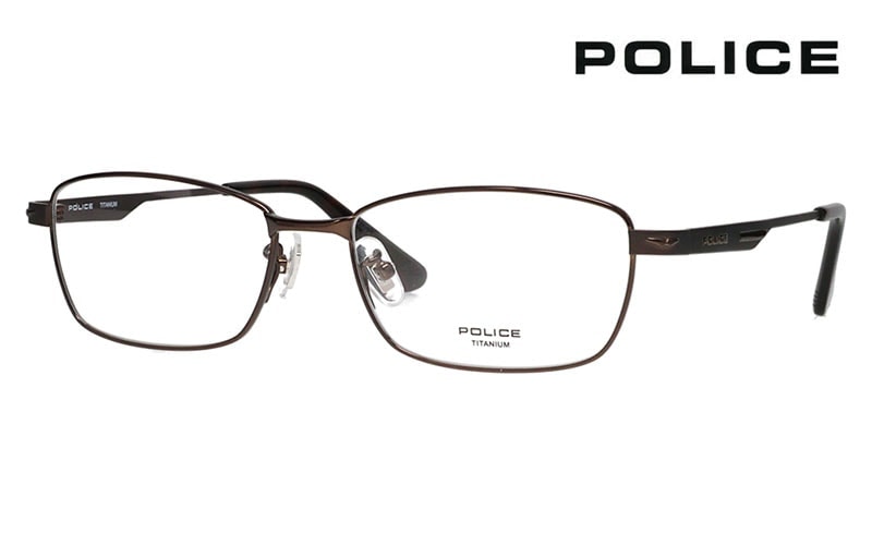 VPLM43J 02BR 55 ポリス POLICE メガネ スクエア フルリム メタル