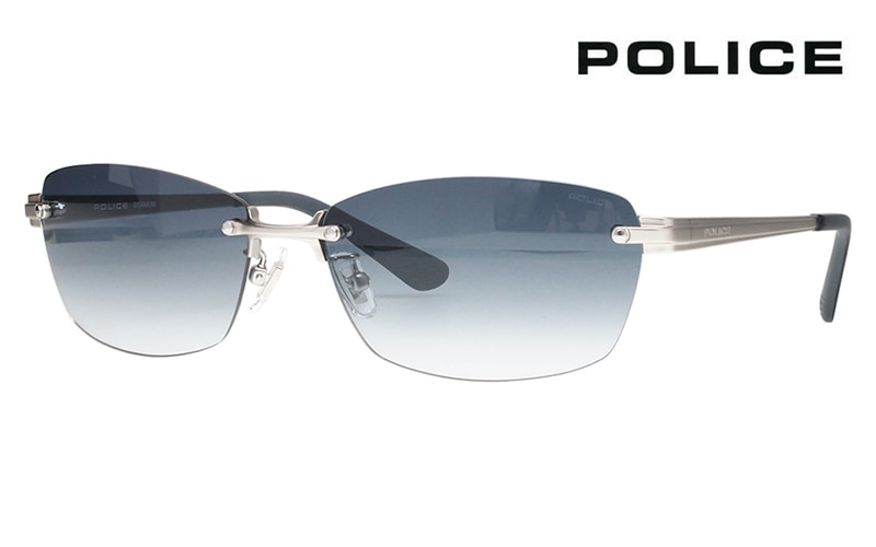 SPLM31J 581L 60 ポリス POLICE  サングラス 2024年モデル ジャパンモデル BOLT EVO ボルト エヴォ メタル スクエア ツーポ 縁なし リムレス メンズ チタニウム|