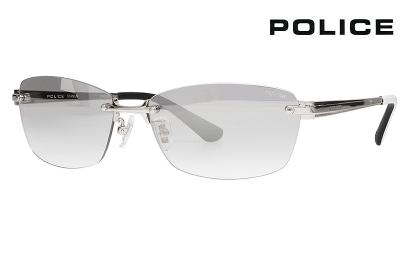 SPLM31J 583X 60 ポリス POLICE  サングラス 2024年モデル ジャパンモデル BOLT EVO ボルト エヴォ メタル スクエア ツーポ 縁なし リムレス メンズ チタニウム 